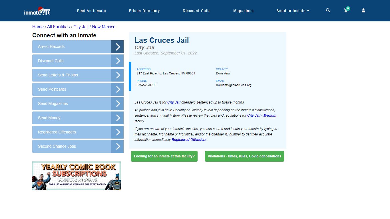Las Cruces Jail | Inmate Locator