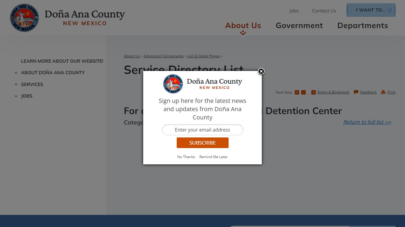 Service Directory List | Doña Ana County, NM